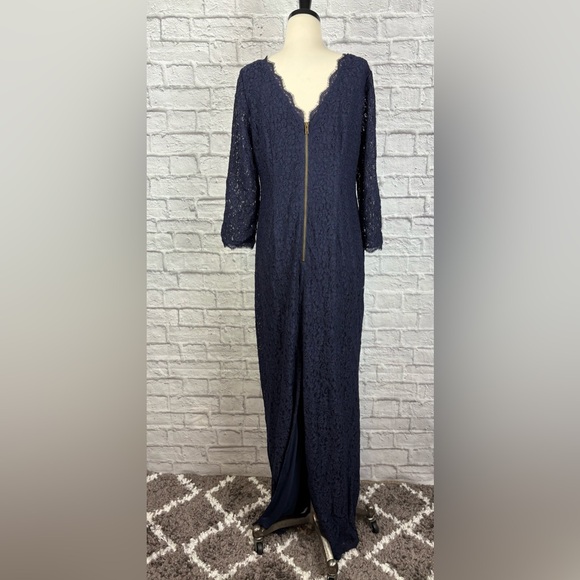 Adrianna Papell Straight-Across Neck Lace Evening Dress size 14 - Picture 7 of 9